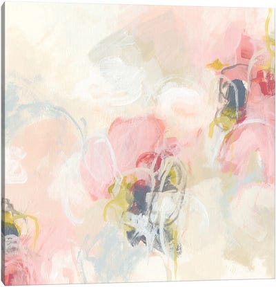 Cherry Blossom II Canvas Art Print - Pantone Living Coral 2019