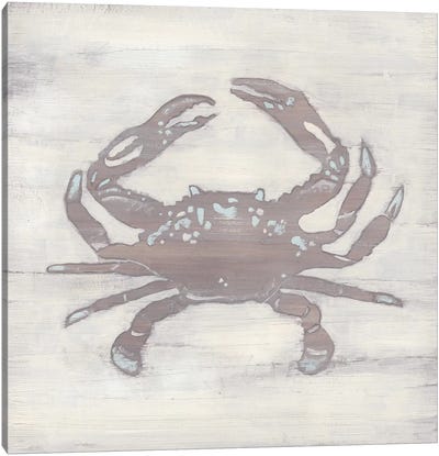 Driftwood Silhouette II Canvas Art Print - Crab Art