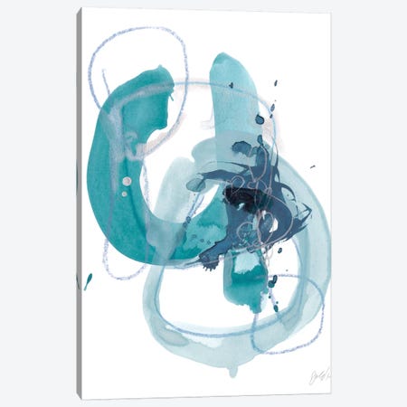 Aqua Orbit II Canvas Print #JEV994} by June Erica Vess Canvas Print