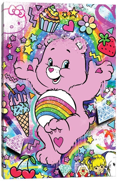 Care Bear Canvas Art Print - Rainbow Art