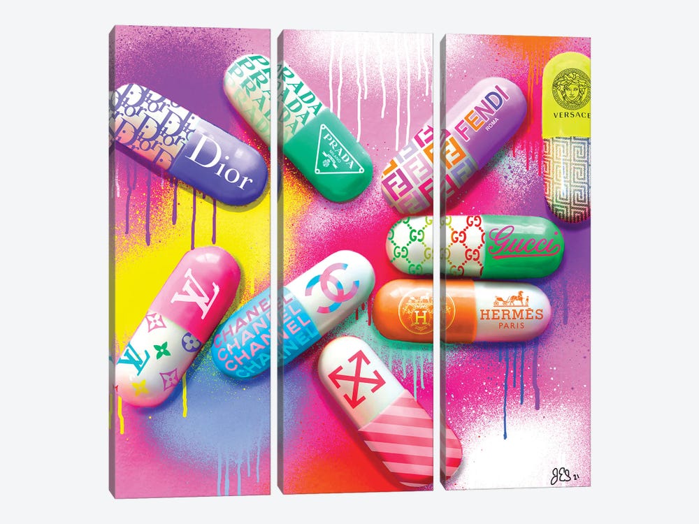 Designer Pills by Jessica Stempel 3-piece Canvas Artwork