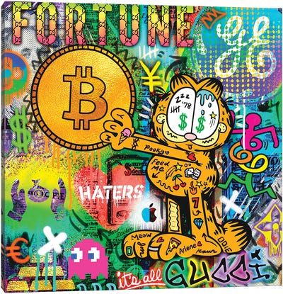 Garfield Bitcoin Canvas Art Print - Money Art