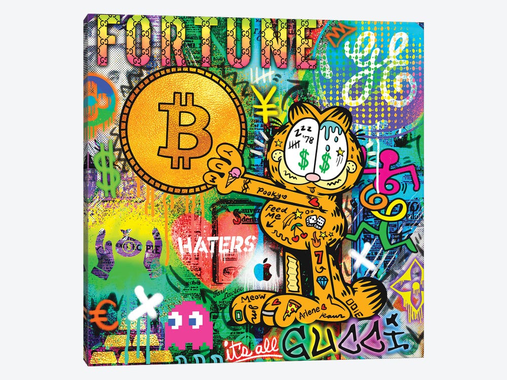 Garfield Bitcoin by Jessica Stempel 1-piece Canvas Artwork
