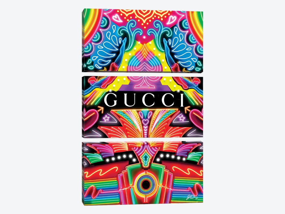 Neon Gucci by Jessica Stempel 3-piece Art Print