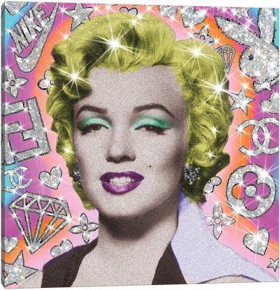 Sparkle Marilyn Canvas Art Print - Bling Art