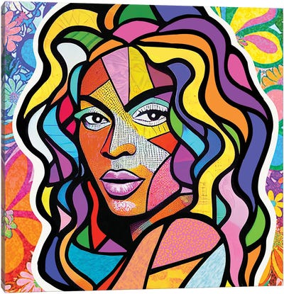 Stained Glass Beyonce Canvas Art Print - Beyoncé
