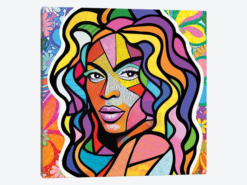 Stained Glass Beyonce by Jessica Stempel 1-piece Canvas Art Print