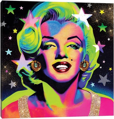 Starry Monroe Canvas Art Print - Similar to Andy Warhol