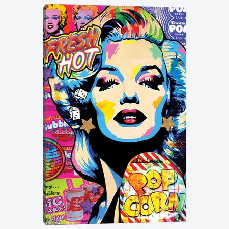 Marilyn Monroe Rainbow Pop Art Canvas Print #JEX34} by Jessica Stempel Canvas Wall Art