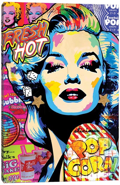 Marilyn Monroe Rainbow Pop Art Canvas Art Print - Jessica Stempel