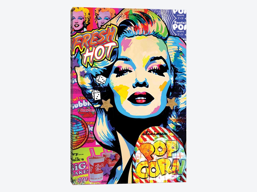 Marilyn Monroe Rainbow Pop Art by Jessica Stempel 1-piece Canvas Artwork