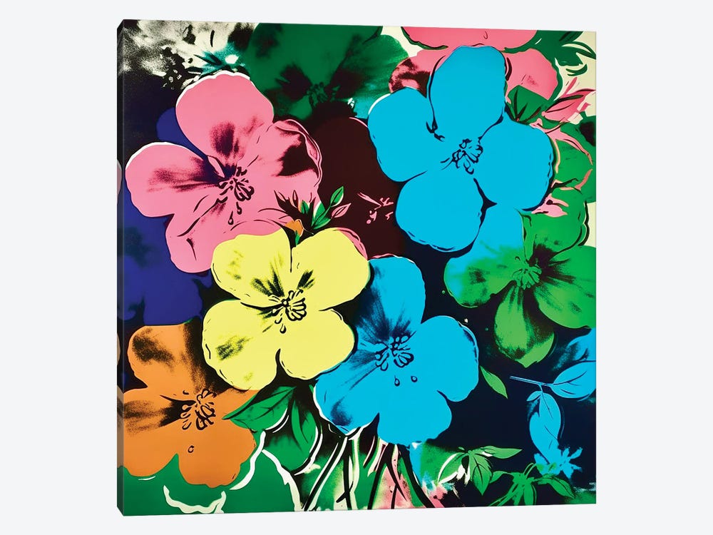 Andy Warhol Inspired Flowers by Jessica Stempel 1-piece Canvas Print