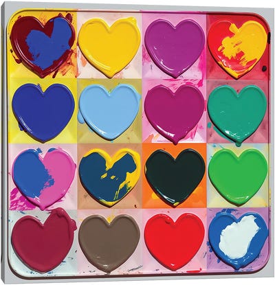 Heart Paint Palette II Canvas Art Print - Heart Art