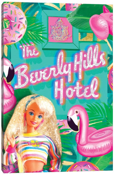 Beverly Hills Barbie Canvas Art Print - Tropical Décor