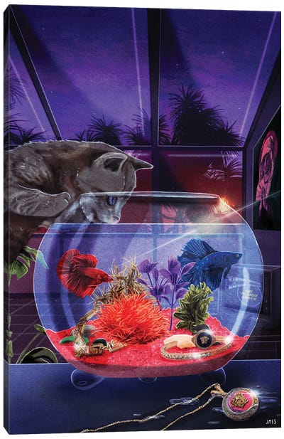 Fishbowl Canvas Art Print - Mixed Media Art