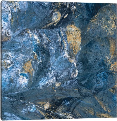 Gilded Indigo II Canvas Art Print - Blue & Gold Art