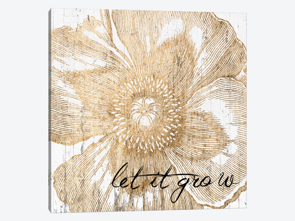 Metallic Floral Quote III 1-piece Canvas Wall Art