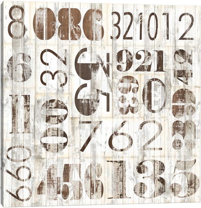 Weathered Numbers I Canvas Art Print - Typography