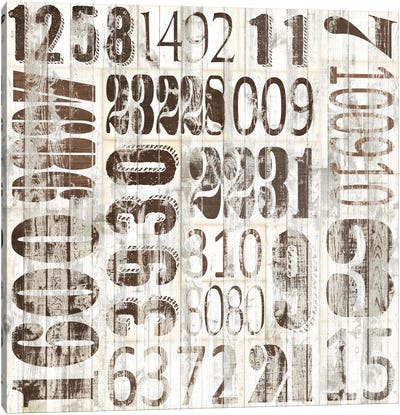Weathered Numbers II Canvas Art Print - Typography