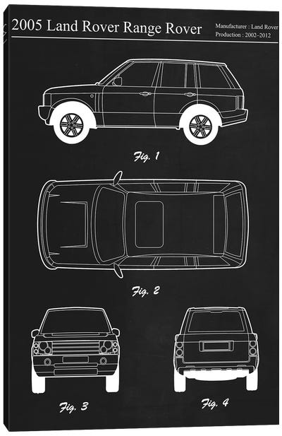 2005 Land Rover Range Rover Canvas Art Print - Automobile Blueprints