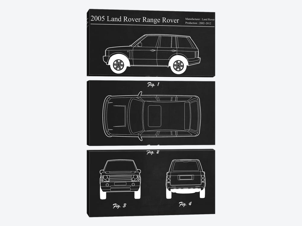 2005 Land Rover Range Rover by Joseph Fernando 3-piece Canvas Art Print