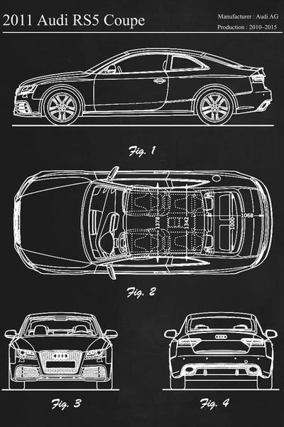 Automobile Blueprints: 2011 Audi RS5 Coupe by Joseph Fernando