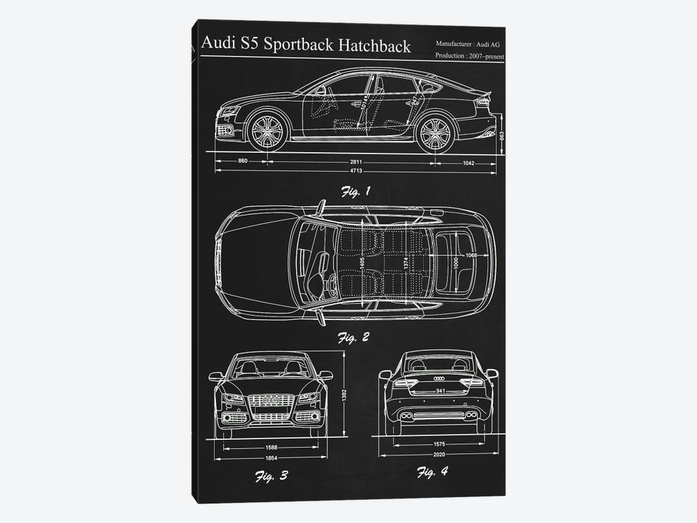 2011 Audi S5 Sportback Hatchback by Joseph Fernando 1-piece Canvas Art