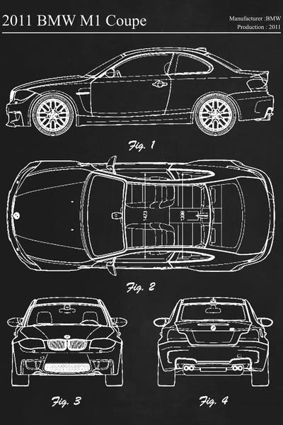 Automobile Blueprints: 2011 BMW M1 Coupe by Joseph Fernando