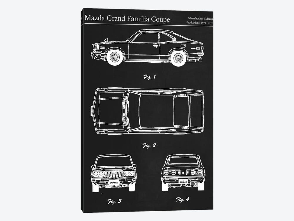 Mazda Grand Familia Coupe by Joseph Fernando 1-piece Canvas Print