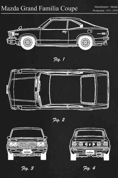Automobile Blueprints: Mazda Grand Familia Coupe by Joseph Fernando