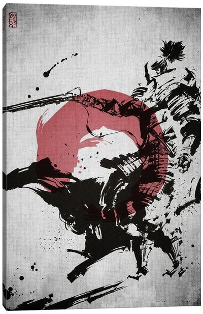 Samurai Gunner Canvas Art Print - Samurai Art