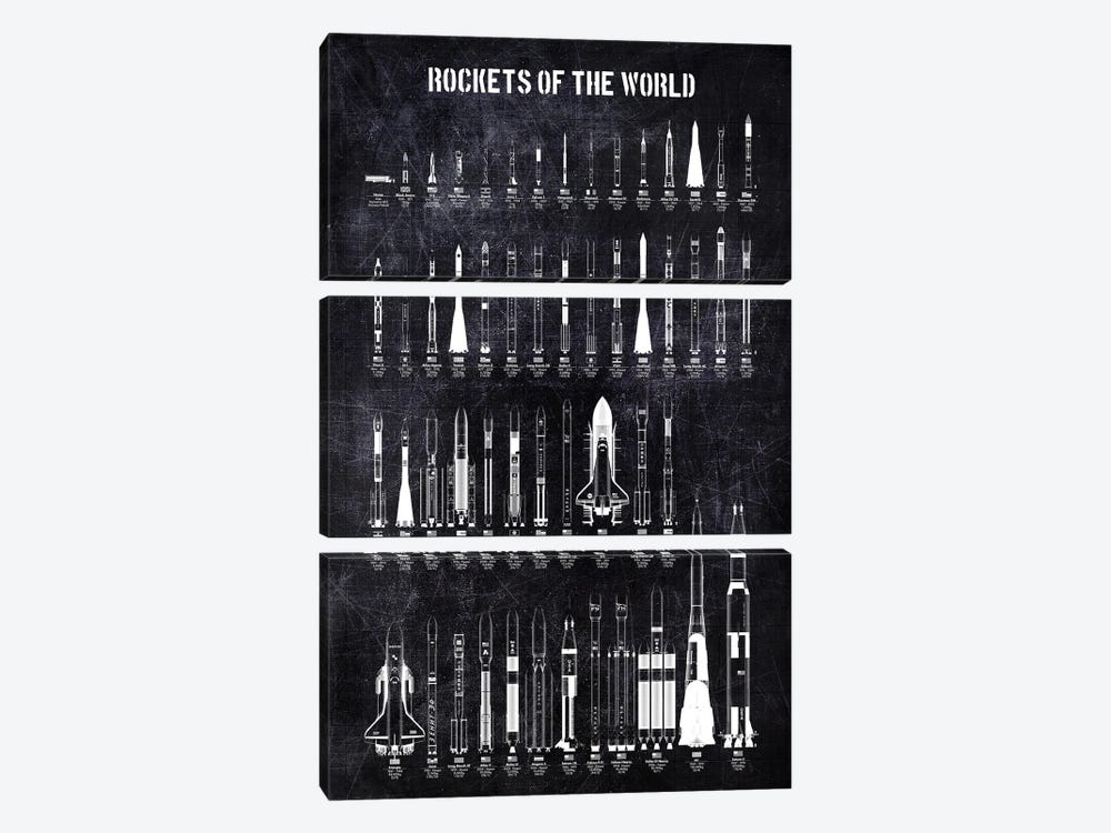 Rockets Of The World by Joseph Fernando 3-piece Canvas Print