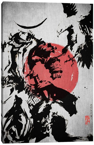 Samurai Eagle Canvas Art Print - Samurai Art