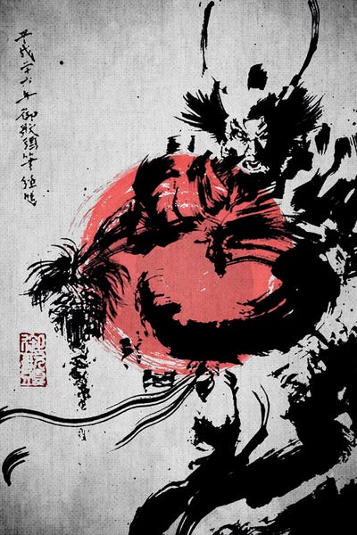 Angry Samura by Joseph Fernando framed wall art