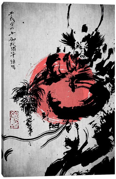 Angry Samura Canvas Art Print - Samurai Art
