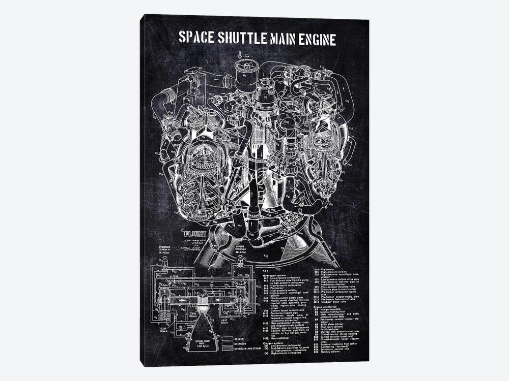 Space Shuttle Main Engine by Joseph Fernando 1-piece Canvas Artwork