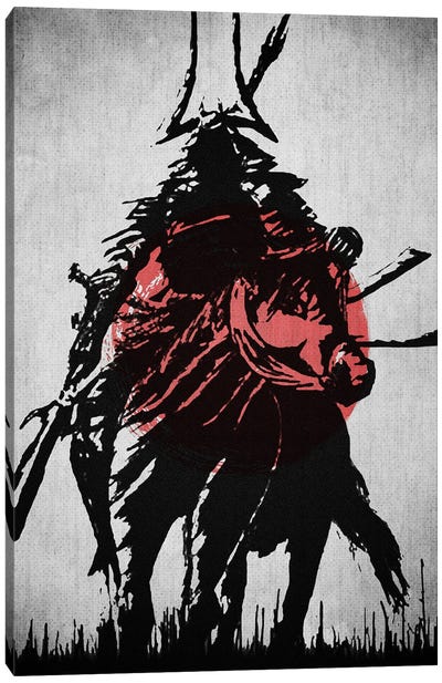 Samurai Black Canvas Art Print - Joseph Fernando