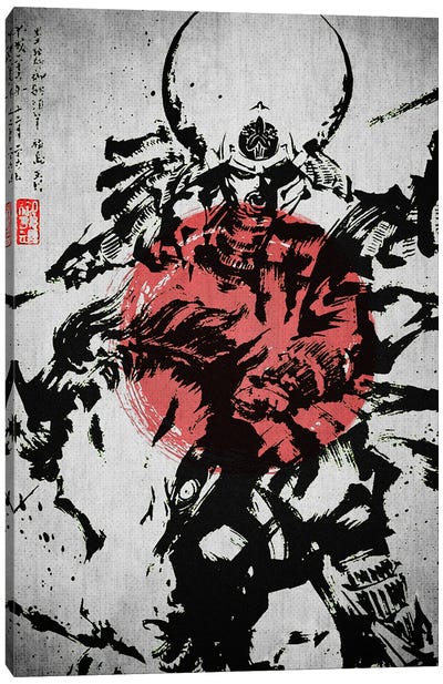 Samurai Fighter Canvas Art Print - Warrior Art