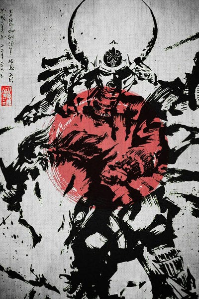 Black & White & Red: Samurai Fighter by Joseph Fernando