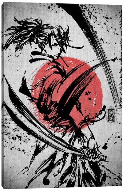 Samurai Slash Canvas Art Print - Joseph Fernando