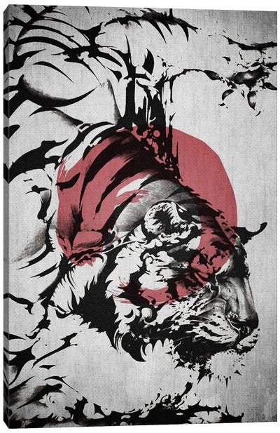 Samurai Tiger Canvas Art Print - Samurai Art