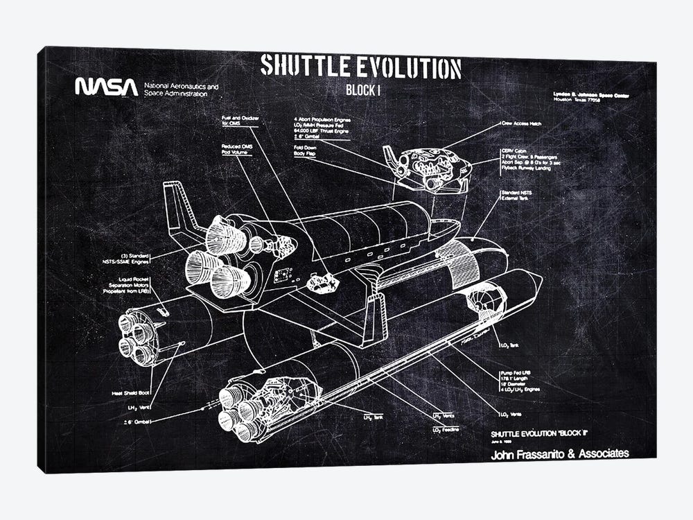 Shuttle Evolution Block I by Joseph Fernando 1-piece Canvas Art Print