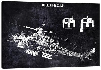 Bell Ah-1z Zulu Canvas Art Print - Aviation Blueprints