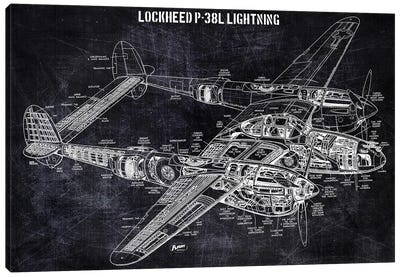 Lockheed P-38l Lightning Canvas Art Print - Airplane Art