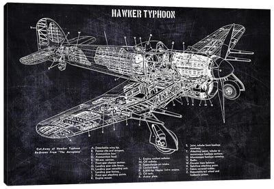 Hawker Typhoon Canvas Art Print - Aviation Blueprints