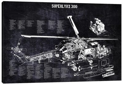 Superlynx 300 Canvas Art Print - Aviation Blueprints