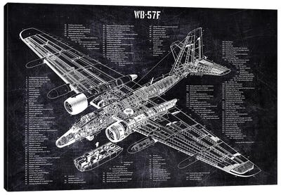 WB-57F Canvas Art Print - Aviation Blueprints
