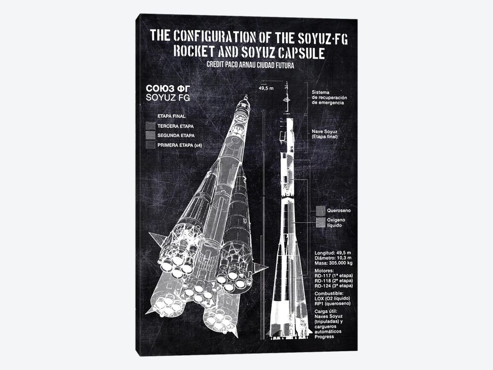 The Configuration Of The Soyuz-FG by Joseph Fernando 1-piece Art Print