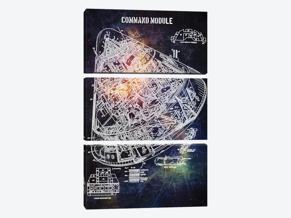 Command Module by Joseph Fernando 3-piece Art Print