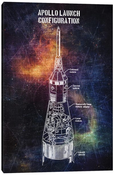 Apollo Launch Canvas Art Print - Engineering & Machinery Blueprints